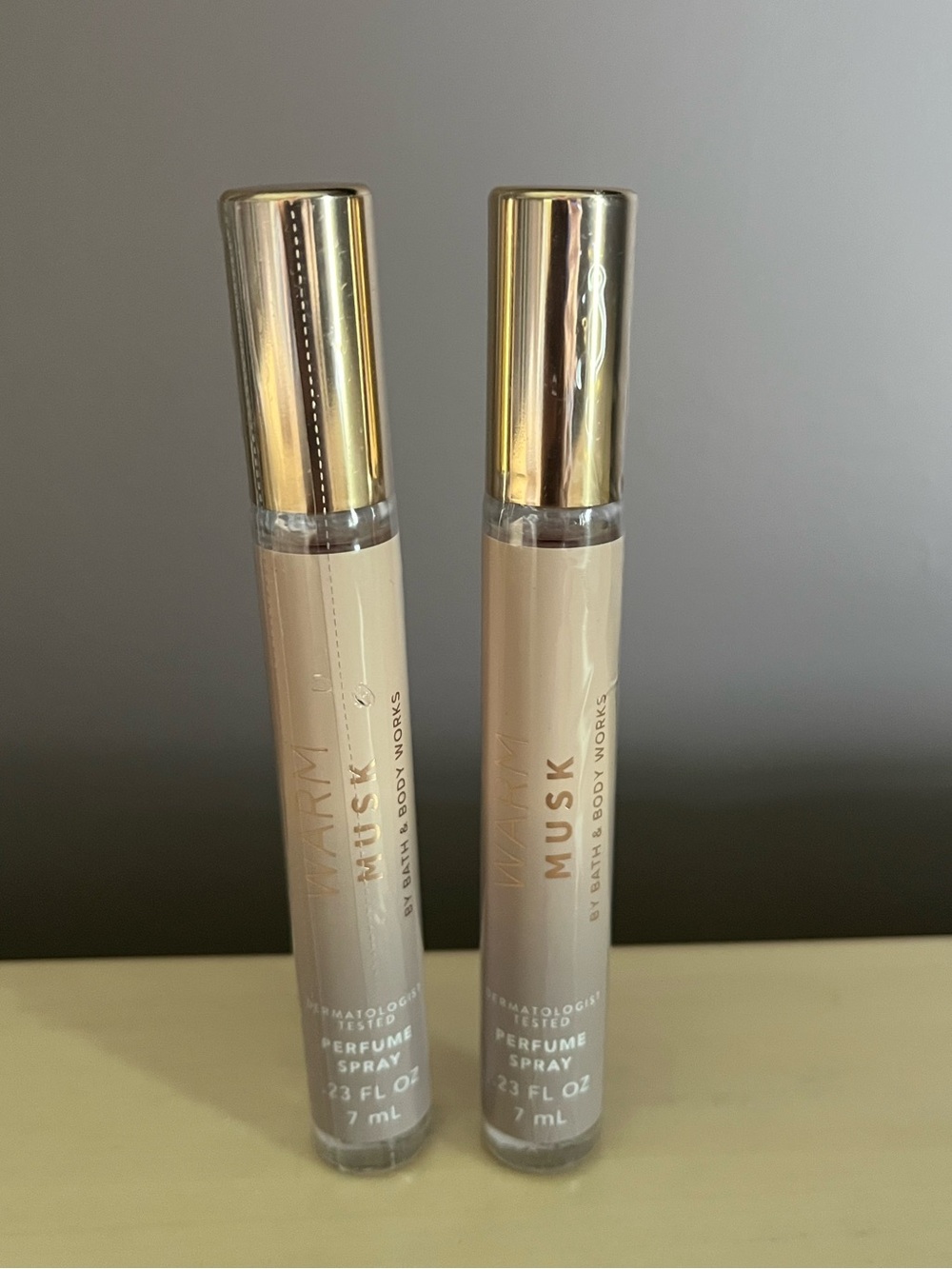 Two New Bath & Body Works Warm Musk Perfume Sprays .23 Oz Each